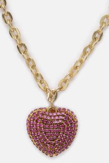 Buy Bijoux By Priya Chandna Fuchsia Crystal Embellished Pendant Necklace Online at Aza Fashions Buy_Bijoux By Priya Chandna_Fuchsia Crystal Embellished Pendant Necklace _Online_at_Aza_Fashions