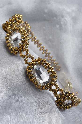 Bijoux By Priya Chandna Gold Plated Bead And Crystal Embellished Choker Online at Aza Fashions Bijoux By Priya Chandna_Gold Plated Bead And Crystal Embellished Choker _Online_at_Aza_Fashions