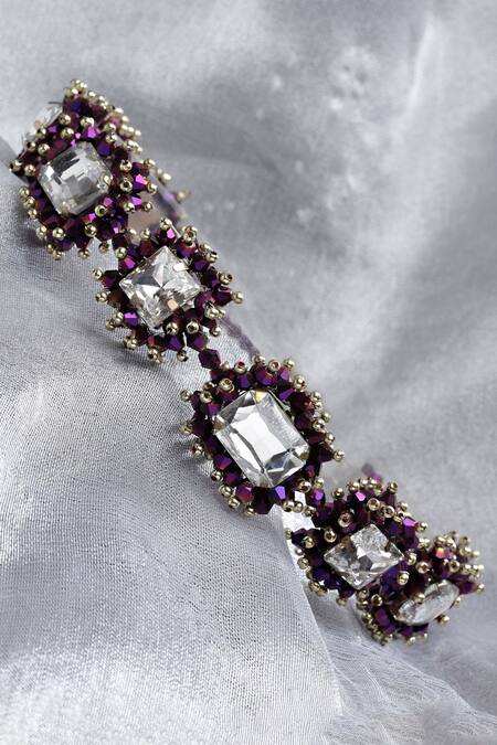 Bijoux By Priya Chandna Purple Celestial Sparkle Bead Studded Choker Online at Aza Fashions Bijoux By Priya Chandna_Purple Celestial Sparkle Bead Studded Choker _Online_at_Aza_Fashions