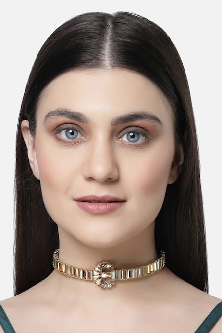 Bijoux By Priya Chandna Half Crescent Shaped Pendant Choker 