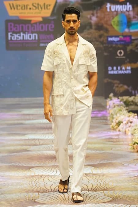 Rahul Singh Thread Embroidered Shirt & Pant Set 