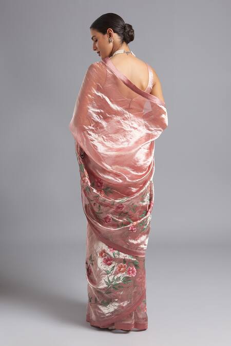 Shop Akutee Green Tissue, Silk Navodita Ombre Saree With Unstitched Blouse Piece at Aza Fashions Shop_Akutee_Green Tissue, Silk Navodita Ombre Saree With Unstitched Blouse Piece_at_Aza_Fashions