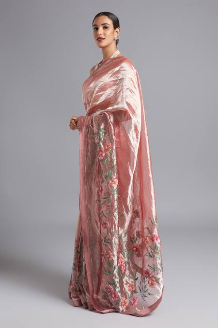 Akutee Green Tissue, Silk Navodita Ombre Saree With Unstitched Blouse Piece Online at Aza Fashions Akutee_Green Tissue, Silk Navodita Ombre Saree With Unstitched Blouse Piece_Online_at_Aza_Fashions