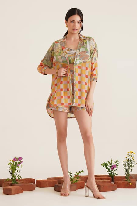 Sunandini Nina Printed Jacket & Shorts Set 