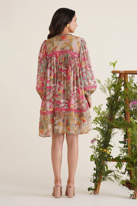 Sunandini Cerci Printed High-Low Tunic Dress 