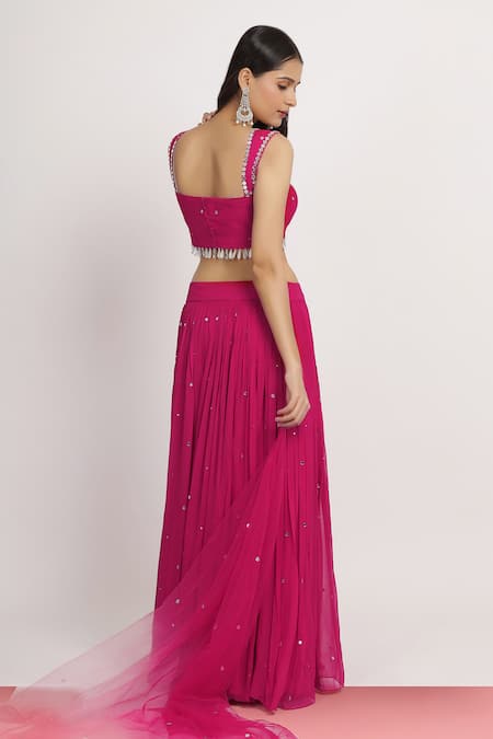 Bha Sha Aaradhyta Mirror Embroidered Lehenga Set 