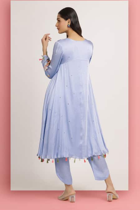 Bha Sha Devyani Resham Embroidered Tunic With Pant 