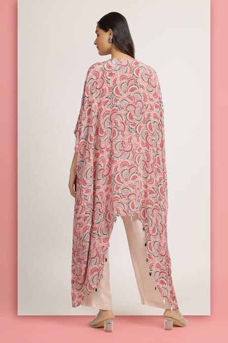 Bha Sha Masoom Tamarind Print Asymmetric Kaftan With Pant 
