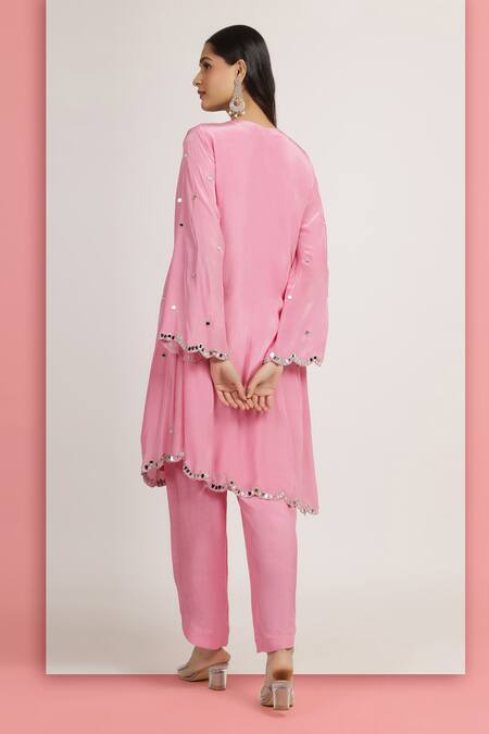 Bha Sha Rakhi Mirror Embroidered A-Line Kurta With Pant 