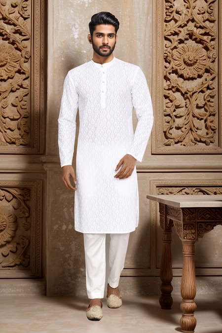 Arihant Rai Sinha Geometric Embroidered Straight Kurta 