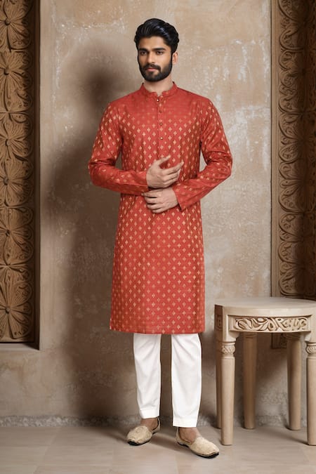 Arihant Rai Sinha Miniature Diamond Butti Pattern Straight Kurta 