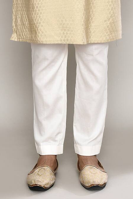 Arihant Rai Sinha_Yellow Brocade Embroidery Bloom Sitara Banaras Dobby Kurta _Online_at_Aza_Fashions