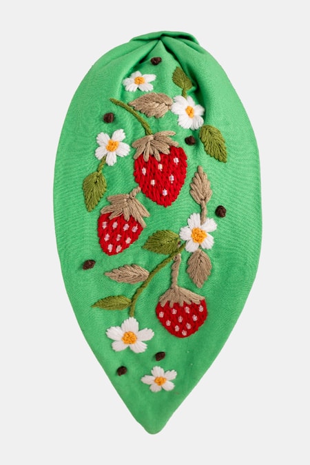 Moyolu Strawberry Embroidered Headband 