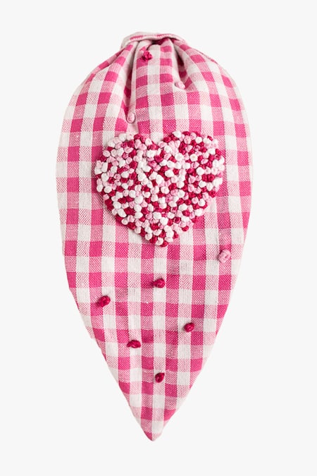 Moyolu Chequered Heart Motif Headband 