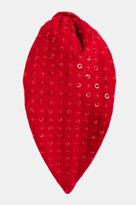 Moyolu Red Embroidered Headband 