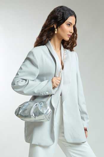 Buy_Boxwish By Bhumika_Silver Vintage Cloud Textured Clutch Sling Bag _Online_at_Aza_Fashions