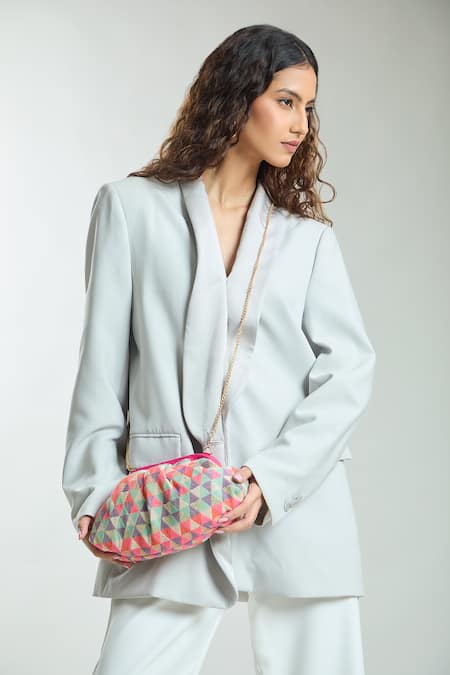 Boxwish By Bhumika Vintage Cloud Prism Woven Clutch Bag 