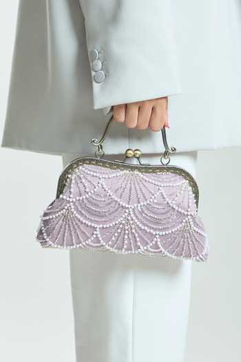 Boxwish By Bhumika Mermaid Pearl Cutdana Clutch Bag 