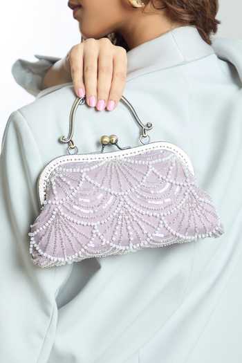 Buy Boxwish By Bhumika Purple Cut Work, Pearls Mermaid Cutdana Clutch Bag Online at Aza Fashions Buy_Boxwish By Bhumika_Purple Cut Work, Pearls Mermaid Cutdana Clutch Bag _Online_at_Aza_Fashions