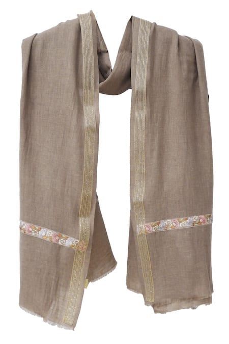 Pashma Floral Embroidered Scarf 