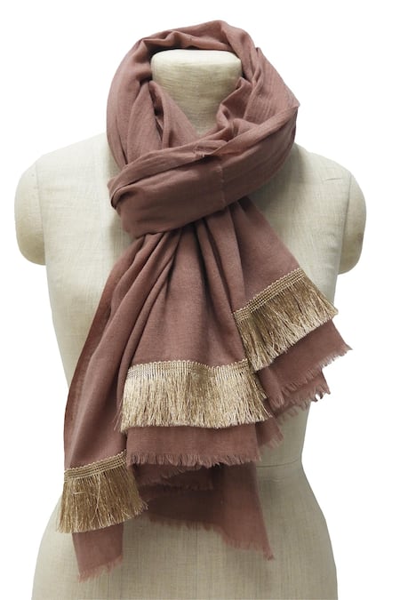 Pashma Silk cashmere Embroidered Scarf 