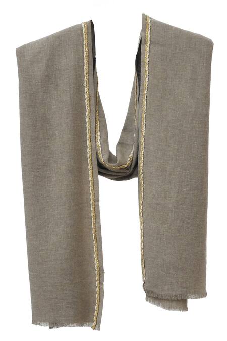 Pashma Silk Chasmere Lace Embroidered Scarf 