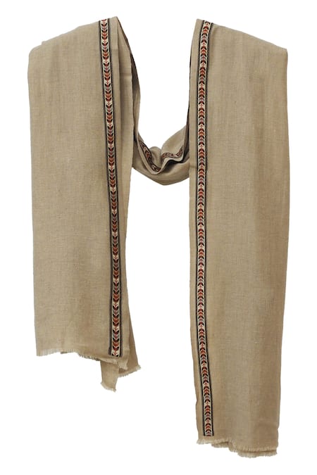 Pashma Thread Lace Embroidered Scarf 