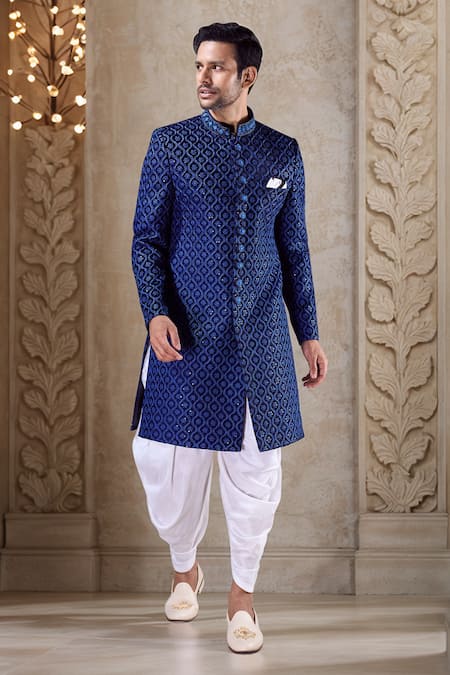 Aryavir Malhotra Floral Jaal Embroidered Sherwani With Dhoti Pant 