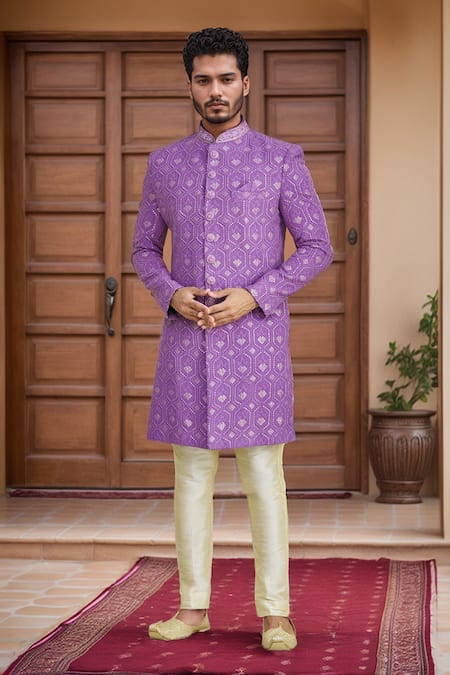 Aryavir Malhotra Embroidered Sherwani Set 