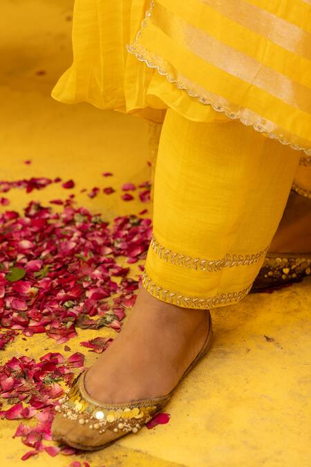 Buy Mithi Supari Yellow Silk, Cotton, Muslin, Tissue Embroidery, Tassels Rajni Anarkali Set Online at Aza Fashions Buy_Mithi Supari_Yellow Silk, Cotton, Muslin, Tissue Embroidery, Tassels Rajni Anarkali Set _Online_at_Aza_Fashions