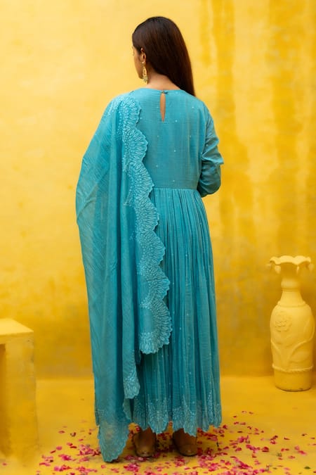 Mithi Supari Ghmoor Resham Thread Work Anarkali Pant Set 