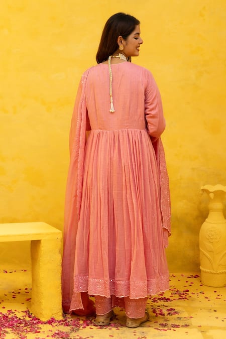 Mithi Supari Malti Thread Embroidered Anarkali Pant Set 