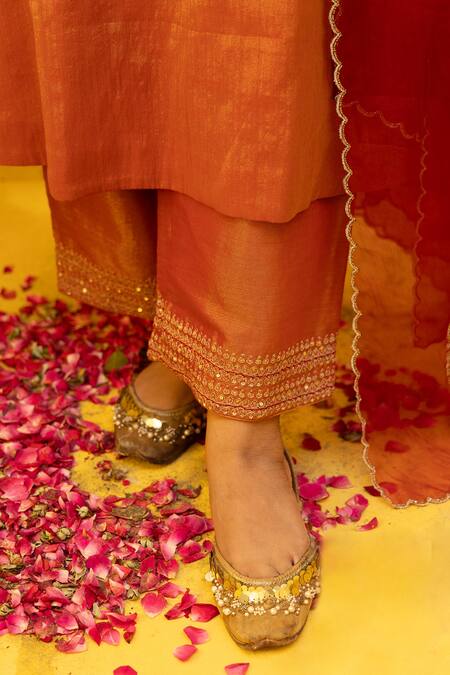 Buy Mithi Supari Red , Organza, Cotton Embroidery, Zari, Kumkum Kurta Pant Set Online at Aza Fashions Buy_Mithi Supari_Red , Organza, Cotton Embroidery, Zari, Kumkum Kurta Pant Set _Online_at_Aza_Fashions