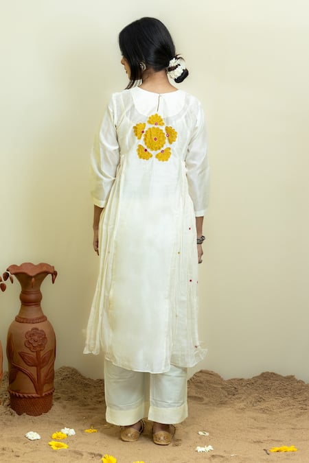Mithi Supari Floral Applique Embroidered Kurta & Pant Set 