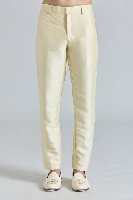 Shop_Arihant Rai Sinha_Cream Silk, Viscose, Satin Embroidery Florin Jaal Long Jacket And Kurta Set