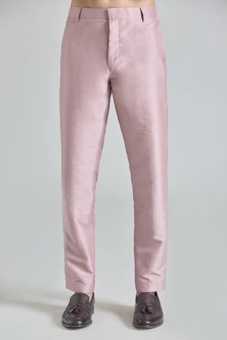 Shop_Arihant Rai Sinha_Pink Silk, Satin Embroidery Phool Sherwani Jacket And Pant Set