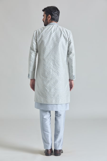 Arihant Rai Sinha Diamond Vine Embroidered Sherwani Jacket & Pant Set