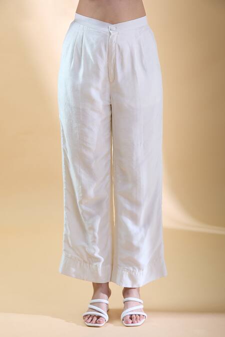 Samyukta Singhania Ivory Cotton Beads V-neck Embroidered Waistcoat With Pant Online at Aza Fashions Samyukta Singhania_Ivory Cotton Beads V-neck Embroidered Waistcoat With Pant _Online_at_Aza_Fashions