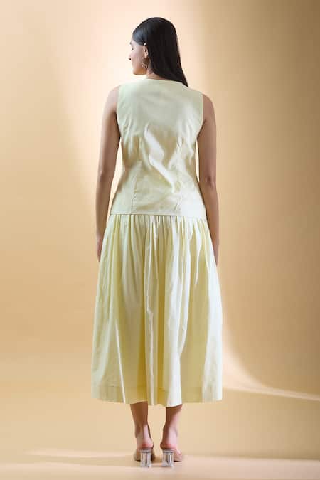 Naintara Bajaj Thread Embroidered Waistcoat With Skirt 