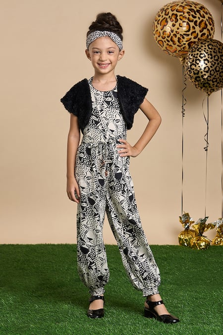 LIL DRAMA Leopard Gaze Print Jumpsuit Set 