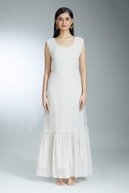 Shop_Samyukta Singhania_Yellow Silk Zari, Sequins, Embroidery, Pearls Paisley Zardozi Kurta Dress Set 