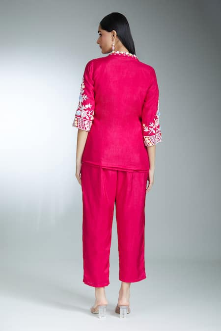 Samyukta Singhania Floral Sequin Embroidered Jacket With Pant 