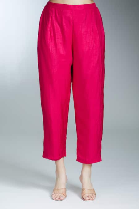 Samyukta Singhania Pink Silk Sequins, Beads V-neck Floral Embroidered Jacket With Pant Online at Aza Fashions Samyukta Singhania_Pink Silk Sequins, Beads V-neck Floral Embroidered Jacket With Pant _Online_at_Aza_Fashions