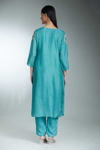 Khwaab By Sanjana Lakhani Floral Vine Embroidered Kurta Pant Set 
