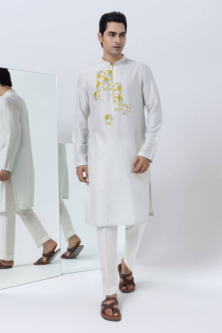 Buy Kaha Grey Cotton Silk Embroidery Abstract Thread Kurta With Pant Online at Aza Fashions Buy_Kaha_Grey Cotton Silk Embroidery Abstract Thread Kurta With Pant_Online_at_Aza_Fashions