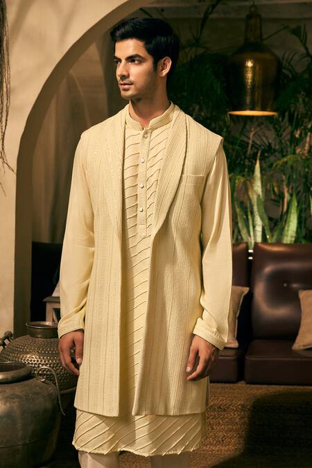 Shop Tajiri Green Bundi Georgette Embroidery Thread Dastaan Long And Pant Set Online at Aza Fashions Shop_Tajiri_Green Bundi Georgette Embroidery Thread Dastaan Long And Pant Set _Online_at_Aza_Fashions