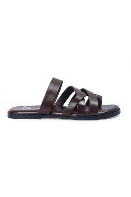 Domani Brown Criss Cross Gladiator Sandals Online at Aza Fashions Domani_Brown Criss Cross Gladiator Sandals _Online_at_Aza_Fashions