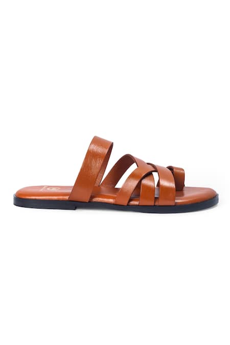 Domani Brown Criss Cross Plain Gladiator Sandals Online at Aza Fashions Domani_Brown Criss Cross Plain Gladiator Sandals _Online_at_Aza_Fashions