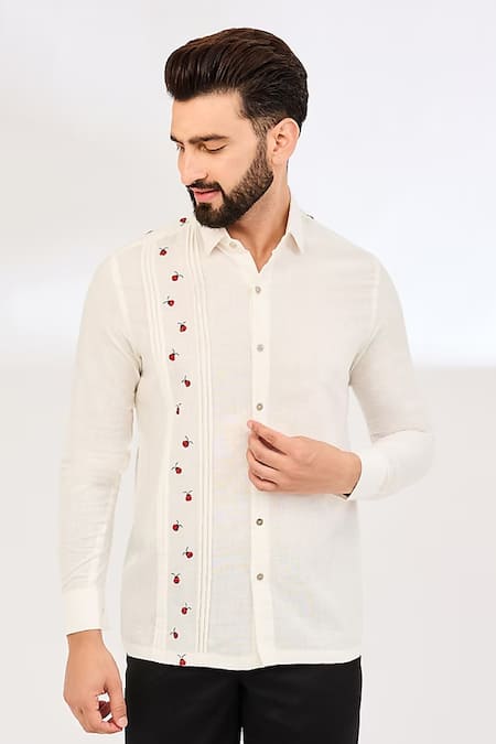 Vaani Beswal Bug Hand Embroidered Shirt 