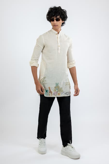 Vaani Beswal Safari Animal Embroidered Kurta 